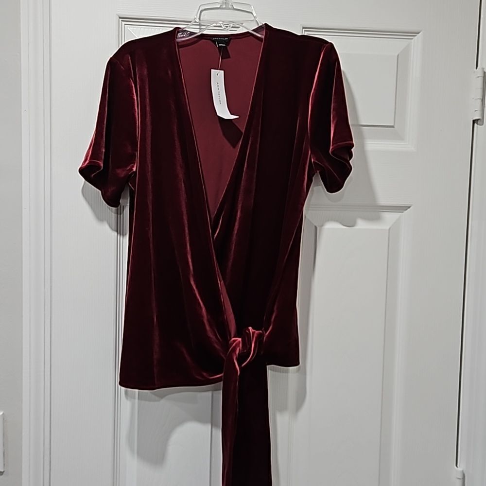 Ann Taylor Crossfront Tie Shirt